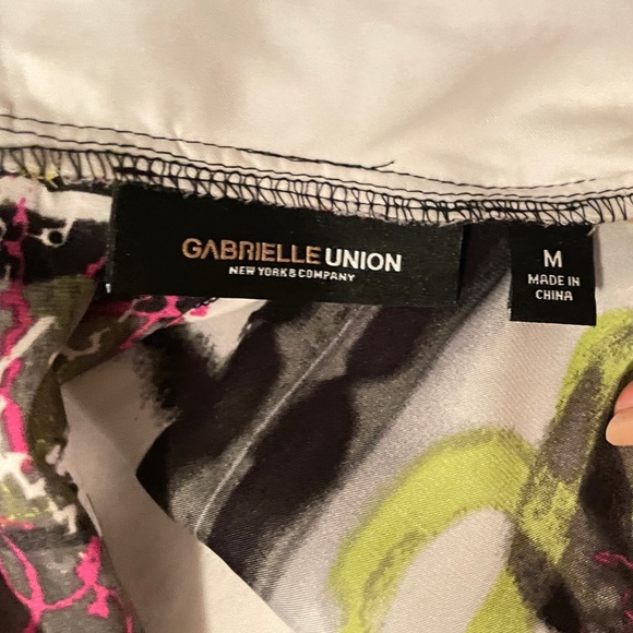 New York & Co. Gabrielle Union Colorful Graffiti Print Mini Long Sleeves Dress - Picture 7 of 10